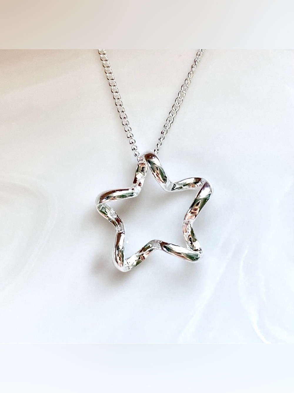 Silver Waves Star Pendant